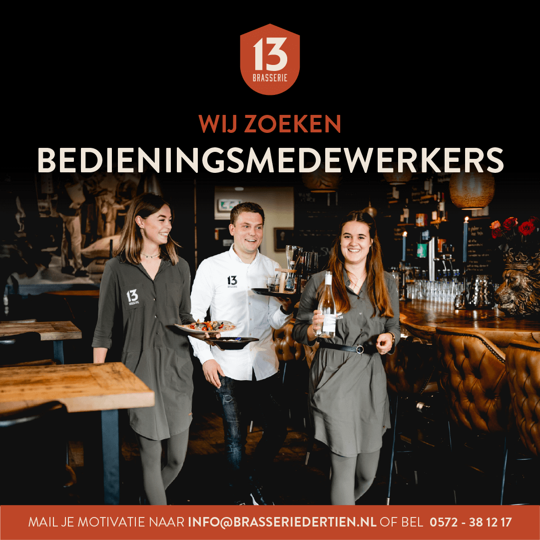 Dertien_Bedieningsmedewerkers Leerlingen horeca gezocht